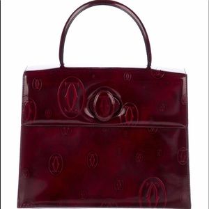 Cartier Bordeaux Patent Leather Satchel